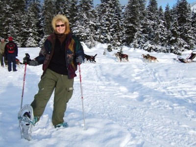 Judy with snowshoes