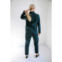 Pas de Calais Linen Cotton Soft Twill Tailored Jacket in Navy