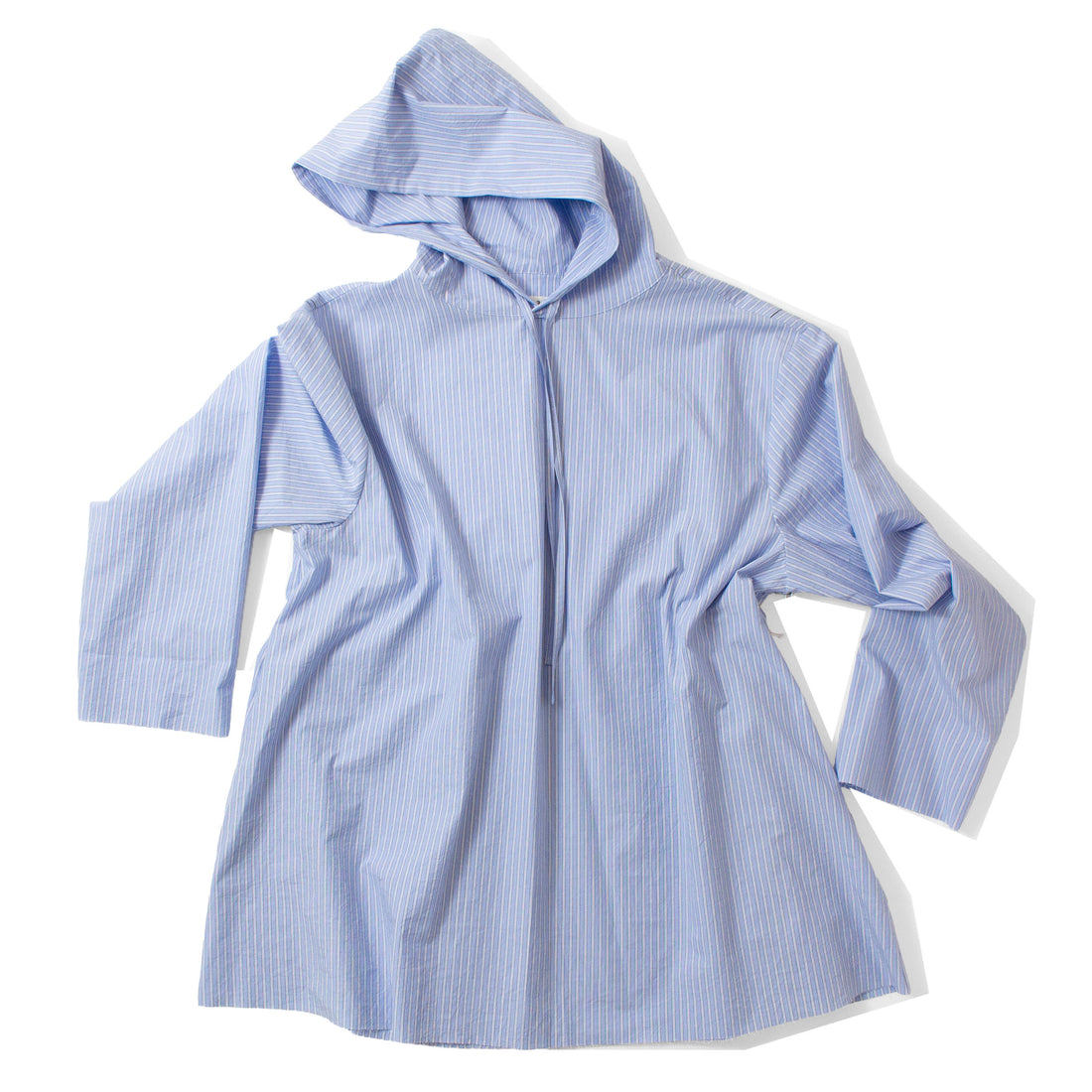 6397 Hooded Shirt in Blue Stripe