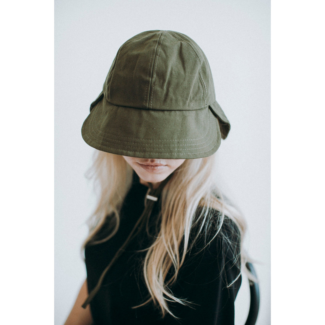 Hansel from Basel Washed Cotton Tulip Bucket Hat in Olive