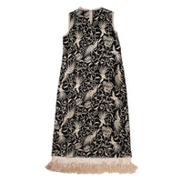 Flor Studio Clementine Dress in Black Embroidered Linen