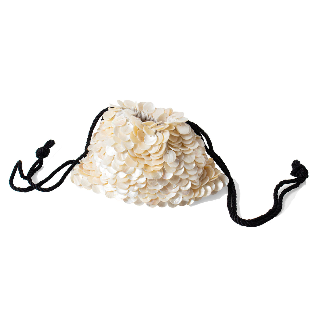 Flor Studio Sirena Bag in Mother of Pearl and Black Cording