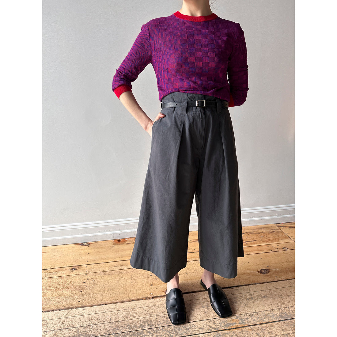 MHL. Wide Leg Culottes in Lead