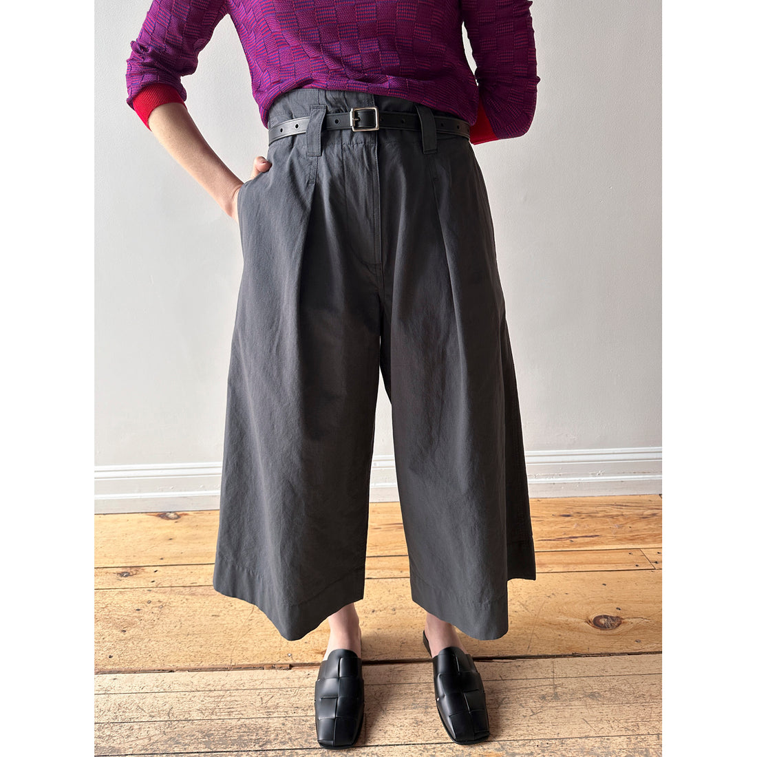 MHL. Wide Leg Culottes in Lead