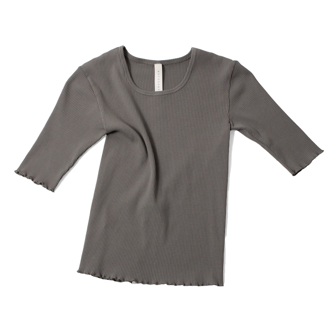 Lauren Manoogian Ruffle Rib Tee in Fatigue