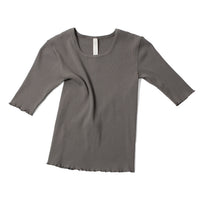 Lauren Manoogian Ruffle Rib Tee in Fatigue