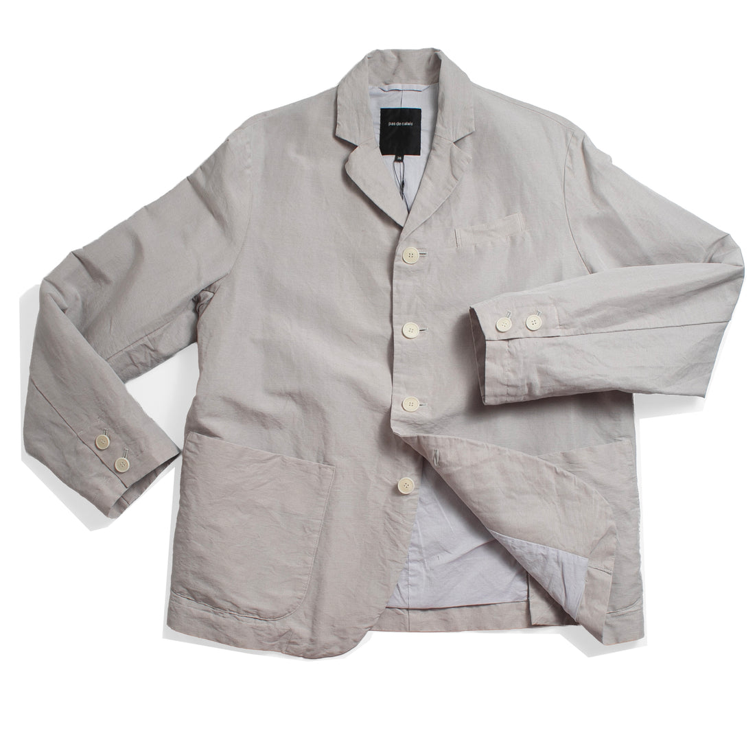 Pas de Calais High Density Linen Cotton Jacket in Grey
