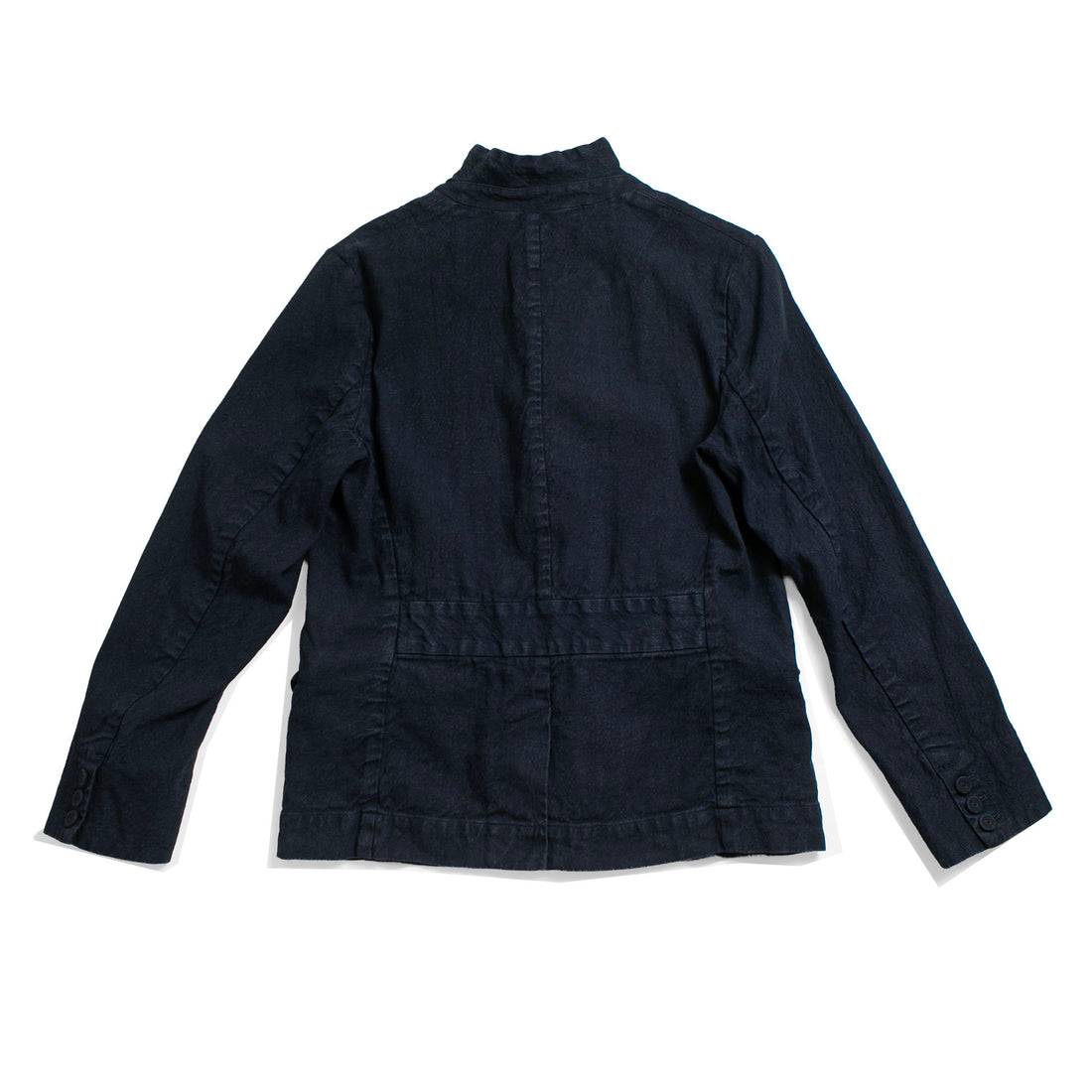 Pas de Calais Linen Cotton Soft Twill Tailored Jacket in Navy